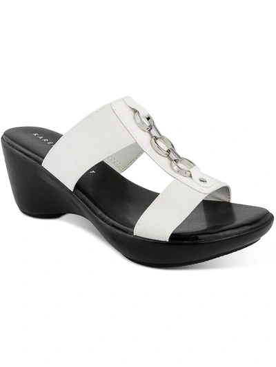 Shop Karen Scott Pimaa Womens Faux Leather Slip On Wedge Heels In White