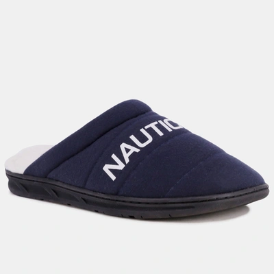 Shop Nautica Mens Logo Jersey Slipper In Blue