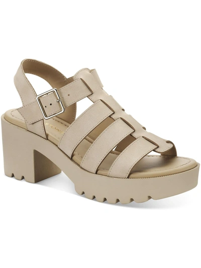 Sun + Stone Daisee Womens Faux Leather Platform Block Heels In Multi