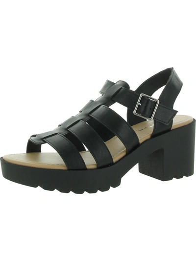 Sun + Stone Daisee Womens Faux Leather Platform Block Heels In Multi