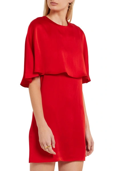 Shop Sonia Rykiel Cape-effect Satin-crepe Mini Dress