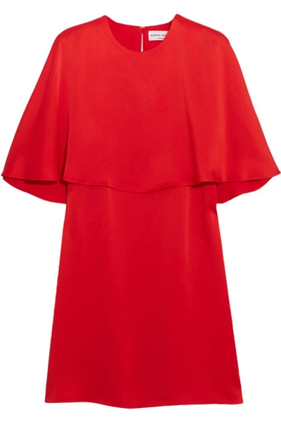 Sonia Rykiel Woman Cape-effect Satin-crepe Mini Dress Red