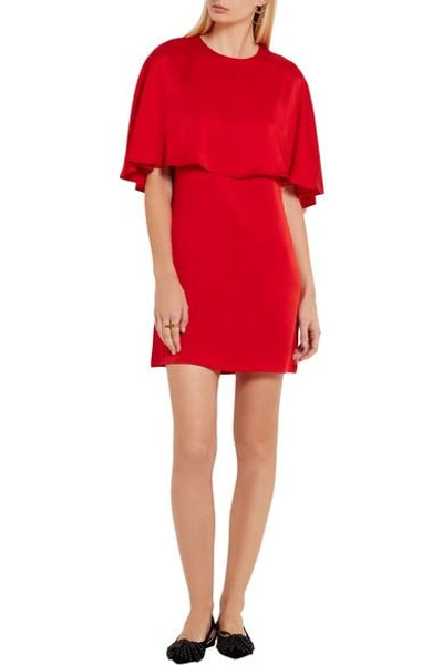 Shop Sonia Rykiel Cape-effect Satin-crepe Mini Dress