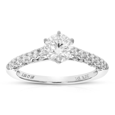 Shop Vir Jewels 1.30 Cttw Round Lab Grown Diamond Engagement Ring 31 Stones 14k White Gold Prong Set 3/4 Inch In Silver