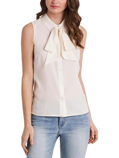Shop Riley & Rae Camryn Womens Collared Belted Blouse In Beige