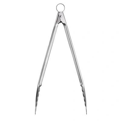 Shop Cuisipro 9.5 Inch Stainless Steel Locking Tongs In Silver