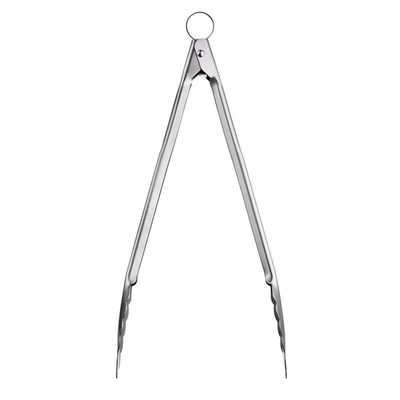 Cuisipro 9.5 Inch Stainless Steel Locking Tongs In Silver