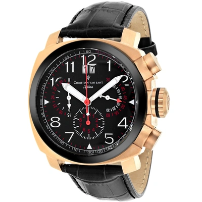 Christian Van Sant Men's Black Dial Watch In Black