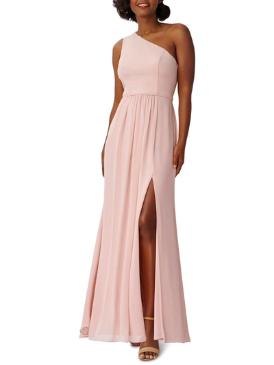 Shop Adrianna Papell Womens Chiffon Maxi Evening Dress In Pink