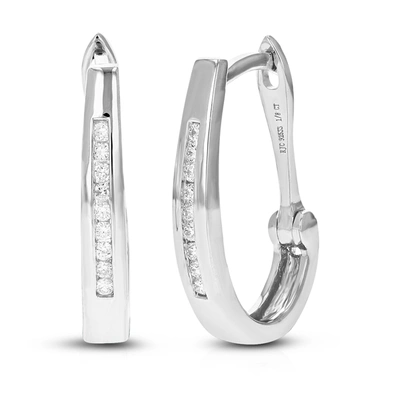 Vir Jewels 1/8 Cttw Round Lab Grown Diamond Hoop Earrings .925 Sterling Silver Channel Set 3/4 Inch In Silver