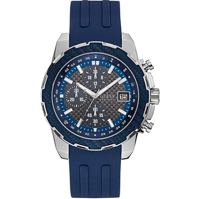 Shop Guess Men's Classic Black Dial Watch In Blue