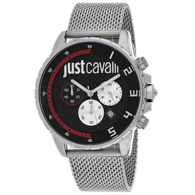 Shop Just Cavalli Men's Black Dial Watch In White