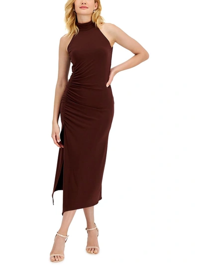 Shop Taylor Womens Side Slit Long Cocktail And Party Dress In Brown