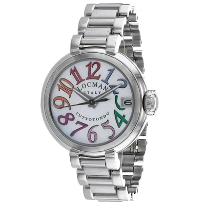 Shop Locman Men's Mop Dial Watch In Silver