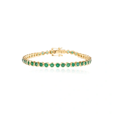 Shop The Lovery Emerald Bezel Bracelet In Green
