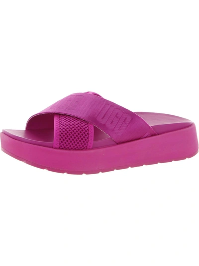 Shop Ugg Emily Mesh Womens Leather Slip On Slide Sandals In Pink