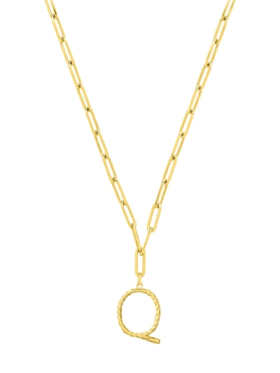 Sterling Forever Braided Initial Pendant Necklace In Gold