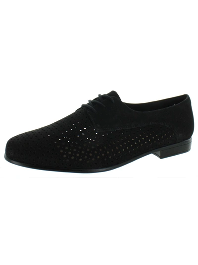Shop Trotters Lizzie Womens Suede Lace-up Oxfords In Black