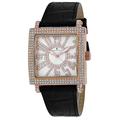 Shop Christian Van Sant Women's Silver Dial Watch In Black