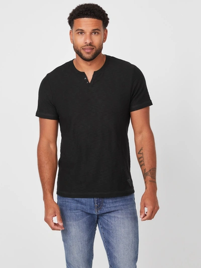 Shop Guess Factory Eco Ricky Split Tee In Black