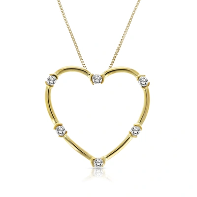 Vir Jewels 1/5 Cttw Diamond Heart Pendant Necklace 10k Yellow Gold With 18 Inch Chain In White