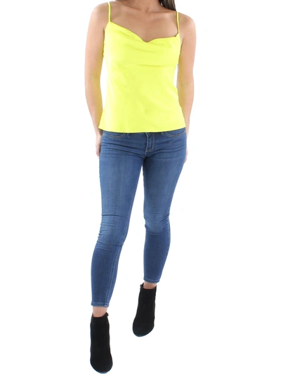 Shop Endless Rose Womens Satin Cowl Neck Tank Top In Yellow