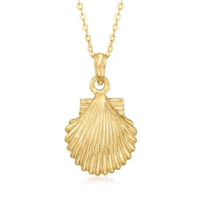 Shop Canaria Fine Jewelry Canaria 10kt Yellow Gold Scallop Seashell Pendant Necklace