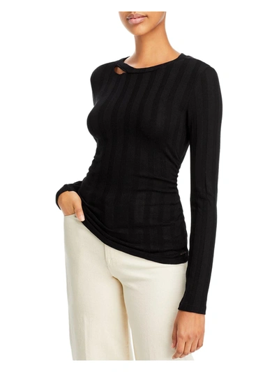Shop N:philanthropy Aerin Womens Cutout Ribbed Pullover Top In Black