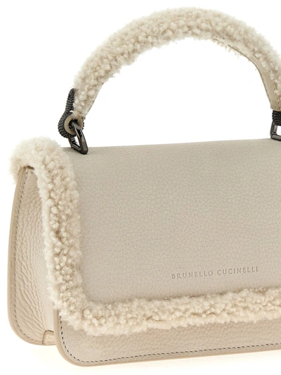 Shop Brunello Cucinelli 'city' Handbag In White