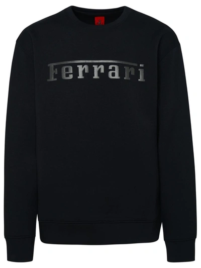 Shop Ferrari Logo Sweatshirt In Black