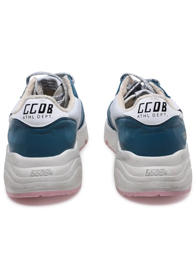 Shop Golden Goose Running Sole Two-color Leather Blend Sneakers In Blue