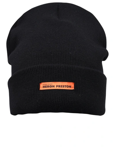 Shop Heron Preston Black Wool Beanie