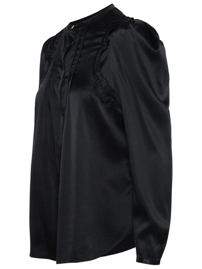 Shop Isabel Marant 'joanea' Black Silk Blend Shirt