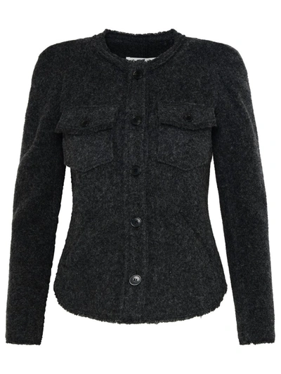 Shop Isabel Marant Étoile 'nelly' Anthracite Wool Blend Jacket In Grey