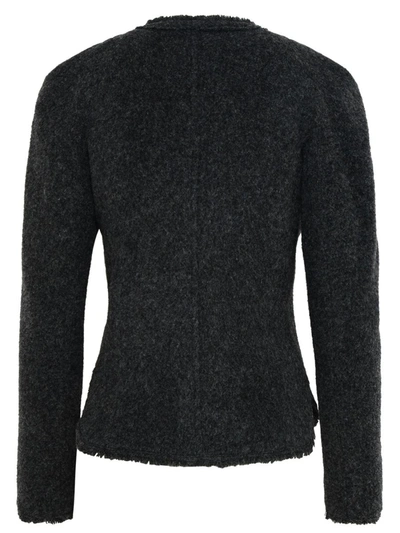 Shop Isabel Marant Étoile 'nelly' Anthracite Wool Blend Jacket In Grey