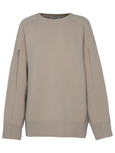 Shop Lanvin Black Cashmere Blend Sweater In White