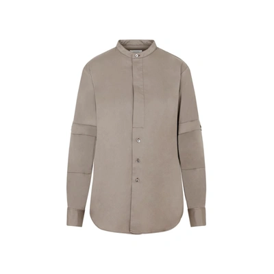 Shop Lemaire Officer Collar Shirt In Nude &amp; Neutrals