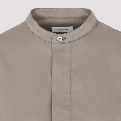 Shop Lemaire Officer Collar Shirt In Nude &amp; Neutrals