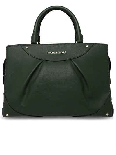 Shop Michael Michael Kors Michael Kors 'satchel Enzo' Green Leather Bag
