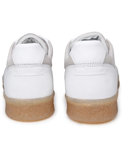 Shop Mm6 Maison Margiela White Leather Sneakers