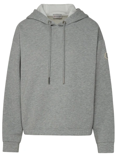 Shop Moncler Gray Cotton Sweatshirt In Grey