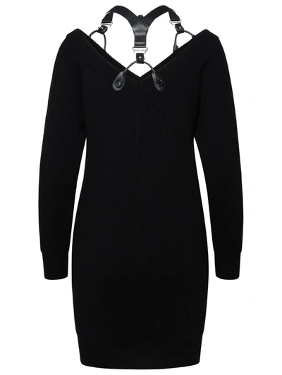 Shop Moschino Black Wool Dress