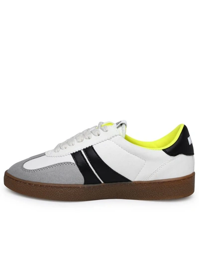Shop Msgm Two-tone Suede Sneakers In White