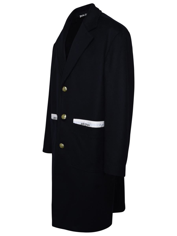 Palm Angels Sartorial Tape Button-Up Coat Navy blue/off-white