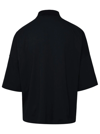 Shop Palm Angels Navy Cotton Sartorial Tape Polo Shirt