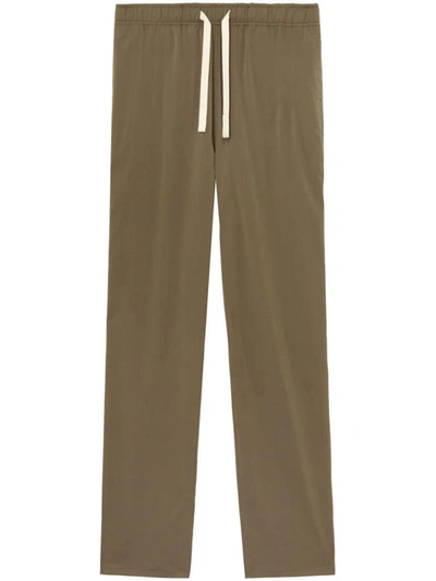 Palm Angels Straight-leg Drawstring Trousers In Green