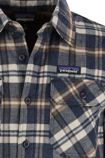 Shop Patagonia Medium Weight Organic Cotton Insulated Flannel Shirt Fjord In Navy