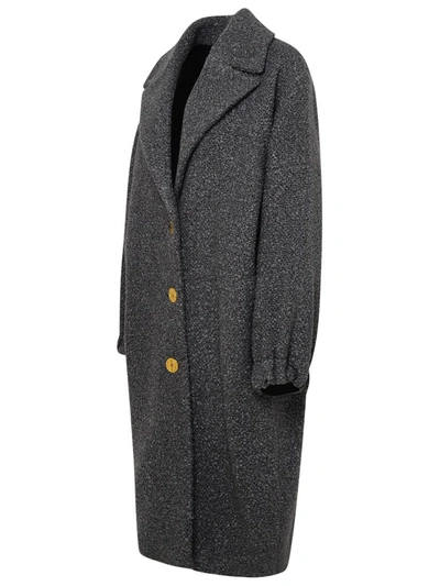 Shop Patou 'elliptic' Grey Wool Coat