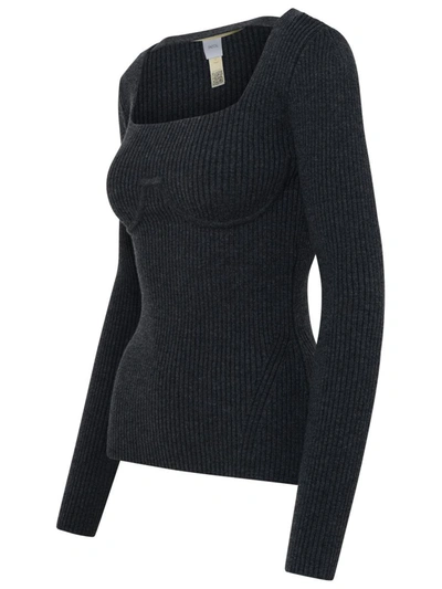 Shop Patou Grey Wool Sweater