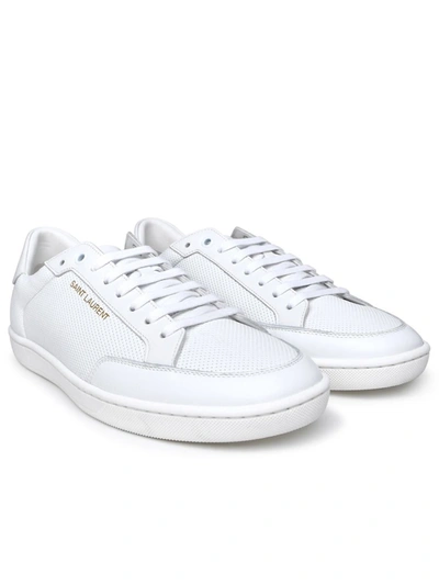 Shop Saint Laurent Court Sneakers In White Leather